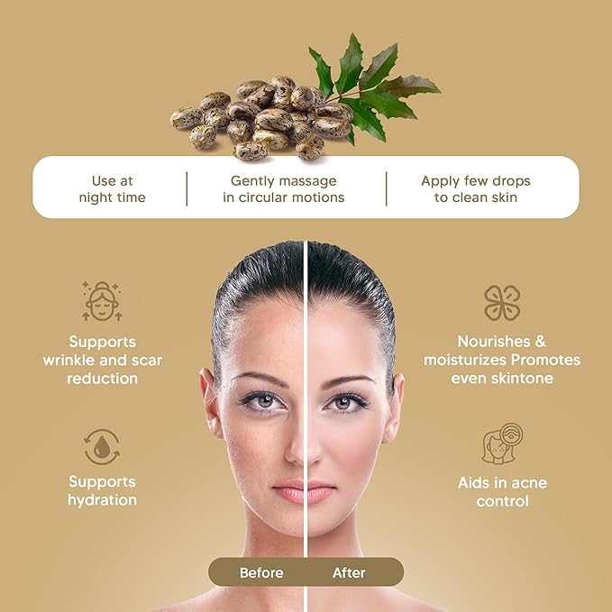 Hemani Castor Oil Ricinus communis - 30mL | Natural Skin & Hair Care, Pure Cold-Pressed Oil for Radiant Glow, Anti-Aging, Hydration & Wellness.