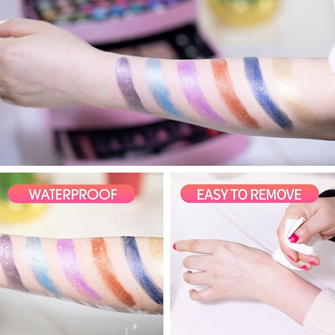 Hot Sugar Girls Makeup Kit for Birthday Gift, All in One Beginner Makeup Kit for Women Full Kit, Christmas Makeup Set for Teens 10 12 13 16 Includes Real Cosmetics and Makeup Tools (PINK)