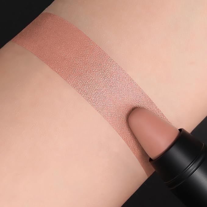 FOCALLURE Ultra Chic Matte Lipstick,Rich Vitamin E Lip Crayon,Lightweight Matte Color without Drying or Fading,Long Lasting Waterproof Lips Makeup,NUDE DESERT