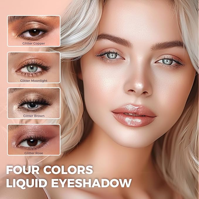 3 Pcs Cosmetic Sets 12 colors 4-Function cosmetic stick +Nonstick Raincoat Lip Gloss（3 colors+Clear Lip Gloss）+Liquid Eyeshadow in Four Colors Sets Waterproof