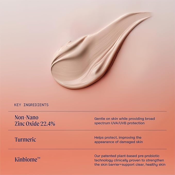 Kinship Zinc Oxide Mineral Sunscreen for Face Self Reflect SPF 32 | Vegan, Reef Safe, Non Toxic Eczema Sunscreen for Sensitive Skin | Sunblock Face Moisturizer with SPF (3.5 oz)