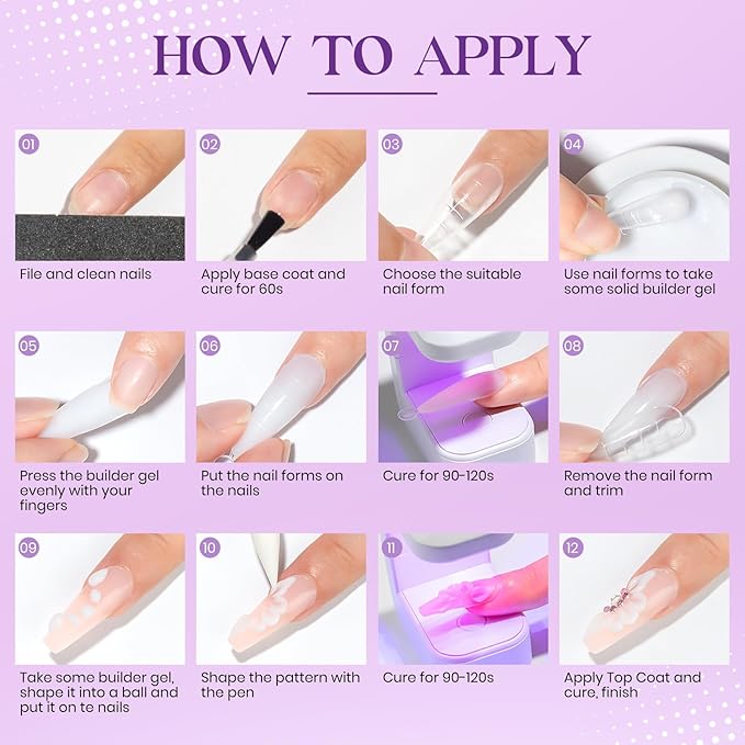 MIZHSE Solid Builder Gel for Nails, 60g White 3D Gel Nail Art Sculpting Non-Sticky Carving Hard Extension Soak Off UV LED for Salon Manicure Home DIY