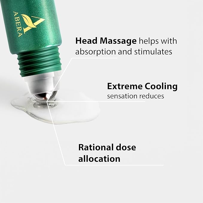 Abera Eye Roller Serum with Mint Essence, Vitamin C and Peptides - Energizing Serum for Dark Circles and Puffiness, Fine Lines Serum, 0.34 fl oz