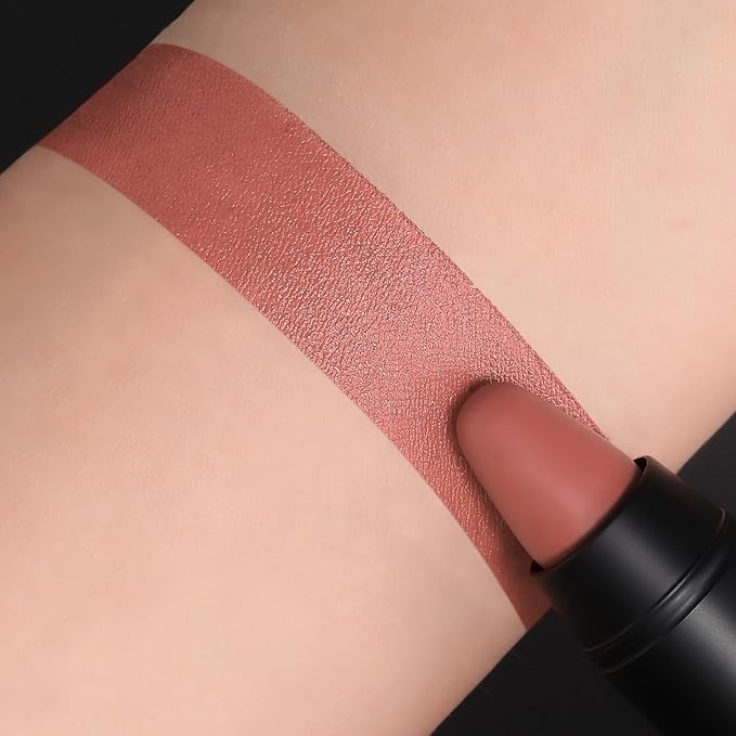 FOCALLURE Ultra Chic Matte Lipstick,Rich Vitamin E Lip Crayon,Lightweight Matte Color without Drying or Fading,Long Lasting Waterproof Lips Makeup,FUZZY WUZZY