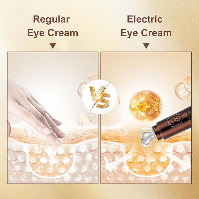 20g Eye Cream with Electric Massager, Moisturizing Anti-Wrinkles Eye Cream, Anti Aging Eye Cream for Dark Circles and Puffiness, Results in 3-4 Weeks to Reduce Fine Lines