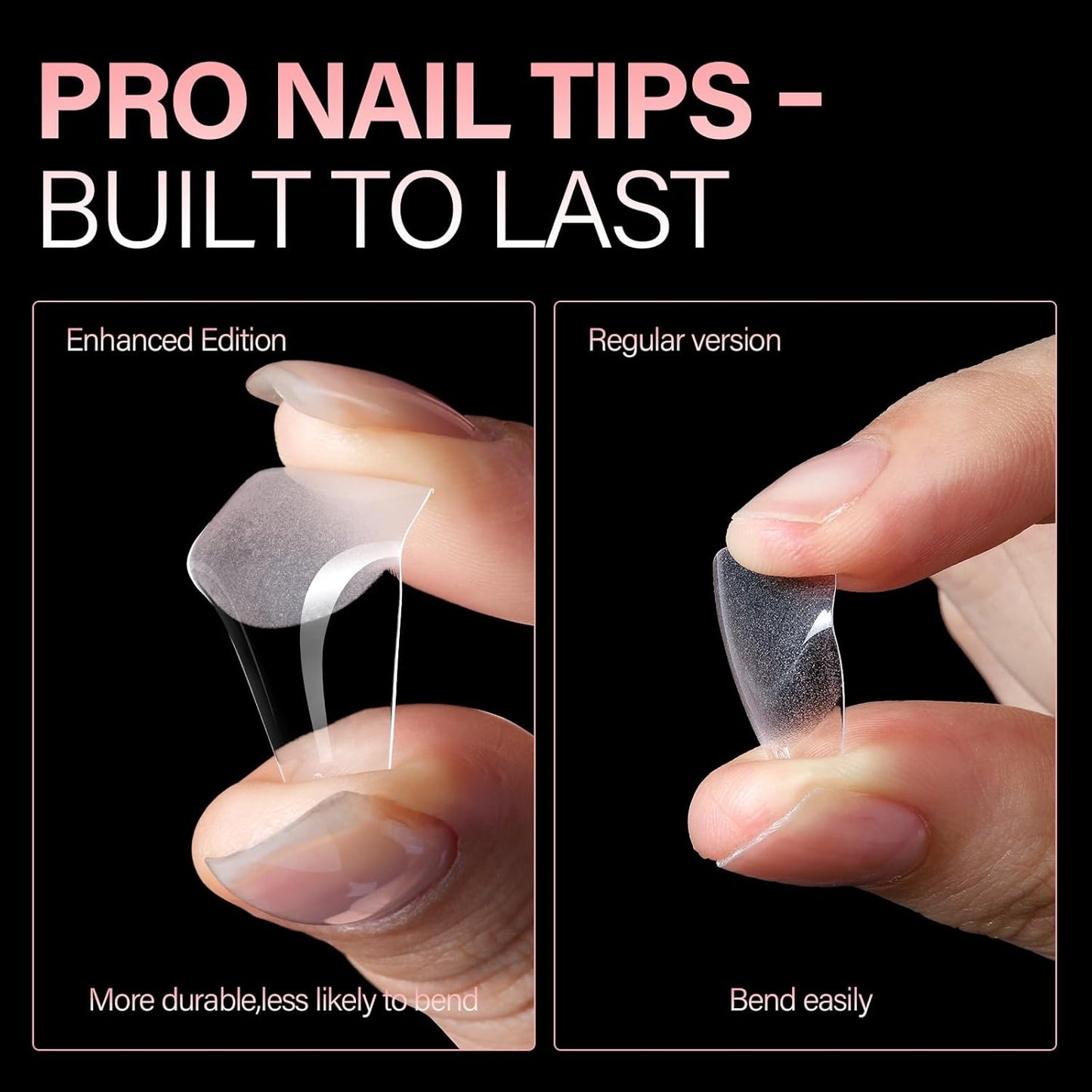 AILLSA Long Coffin Nail Tips - 450pcs Thickened Pre-shaped False Nail Tips Half Matte Nails Tips, Acrylic Fake Nails Extension for Home Salon DIY