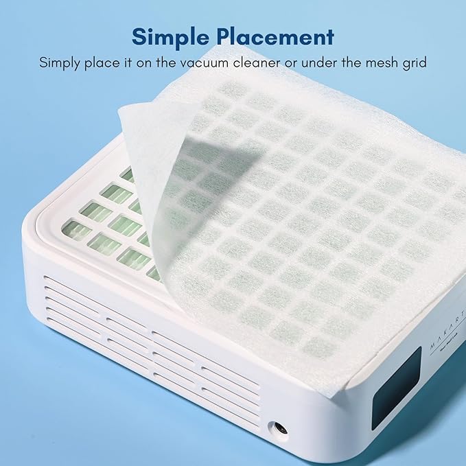 Makartt Nail Dust Collector Filter Paper – 100 Sheets Disposable Nail Dust Filters for Nail Dust Collector Machines, Nail Vacuum Dust Collector Nail Salon Supplies & Accessories White