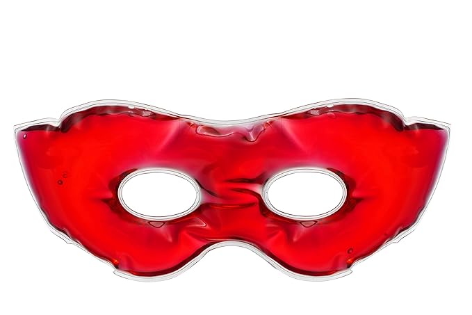 Gel Eye Mask for Puffiness and Dark Circles - Cooling Eye Masks for After Surgery and Headache/Stress Relief - Multiple Colors Available - Red