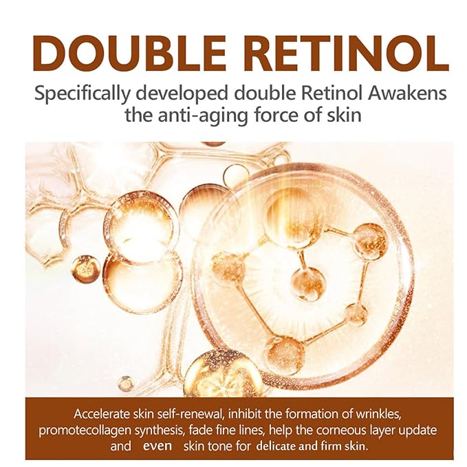 Retinol Eye Serum Anti Aging Under Eye Cream Visibly Reduces Wrinkles Fine Lines in 4-8 Weeks - Tightening Firming with Double Retinol 30ml