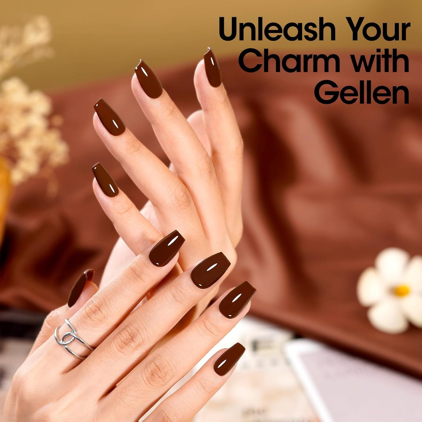 Gellen Brown Gel Nail Polish 18 ML Dark Brown Gel Polish Chocolate Coffee Nail Polish Gel Fall Winter Soak Off U V LED Nail Lamp Gel Polish for French Nails Home Salon DIY Manicure, 0.61 Fl Oz
