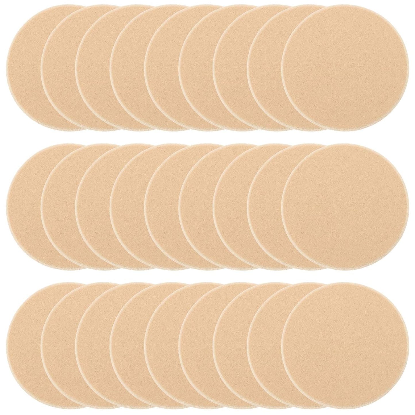 25 Pcs Women's Round Soft Makeup Beauty Eye Face Foundation Blender Facial Smooth Powder Puff Cosmetics Blush Applicators Sponges Use for Dry and Wet