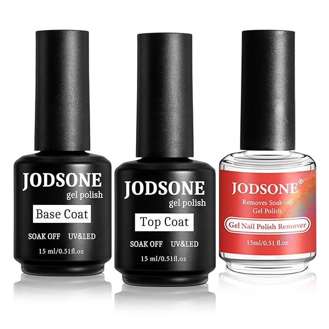 JODSONE Gel Nail Remover Quick Gel Nail Polish Remover and Base Coat Top Coat Simple Set is Suitable for Beginners to Try
