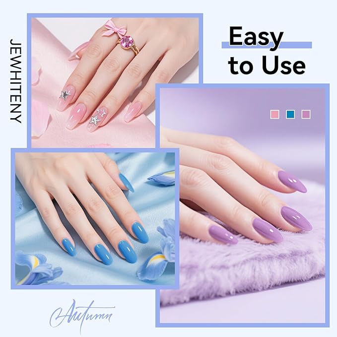 JEWHITENY 28 Colors Poly Nail Gel Set - 15ml Nude Pink Brown Black Grey Blue Yellow Tones for French Manicure DIY Nail Art Salon & Home Use Holiday Gift