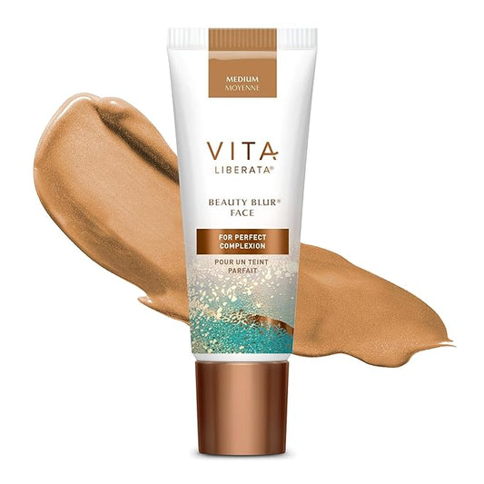 Vita Liberata Beauty Blur Face - Medium, BB Cream, Hydrating Skin Finish, Radiant Glow & Flawless Complexion, 1.01 fl oz