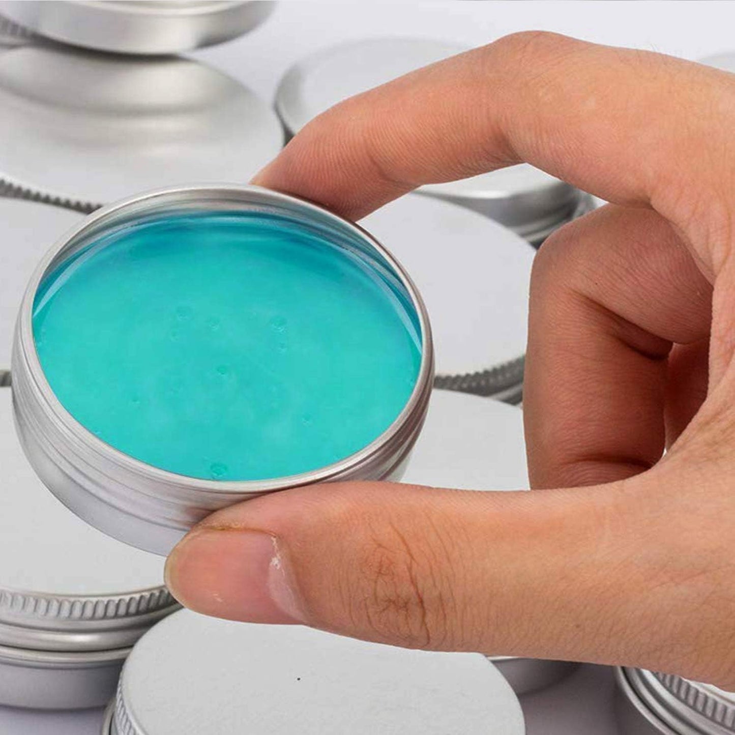 0.5 Ounce Aluminum Tin Jar Refillable Containers 15 ml Aluminum Screw Lid Round Tin Container Bottle for Cosmetic,Lip Balm, Cream, 12 Pack.