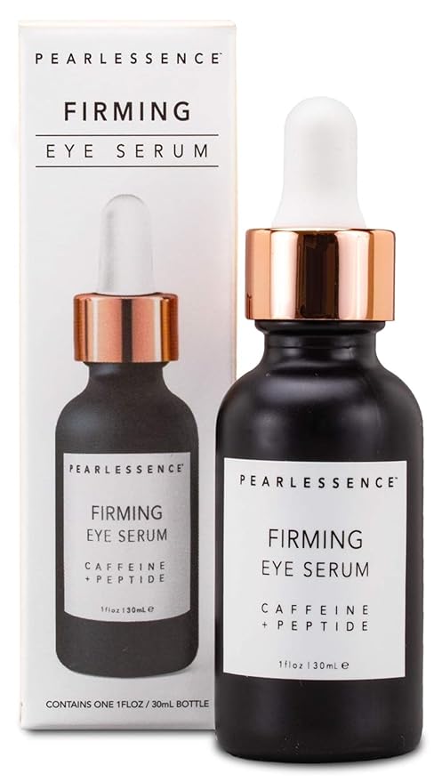 Pearlessence Firming Eye Serum with Caffeine + Peptide – Rejuvenates Puffy Eyes & Reduces Under Eye Bags | Made in USA & Cruelty Free (1oz)