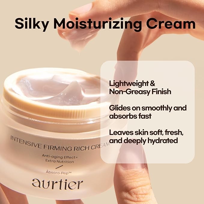 Intensive Firming Rich Cream, Anti-Aging Moisturizer with Collagen Peptides EGF Hyaluronic Acid for Wrinkle Smooths, Firming, Lifting & Deep Hydration 1.69 Ounce