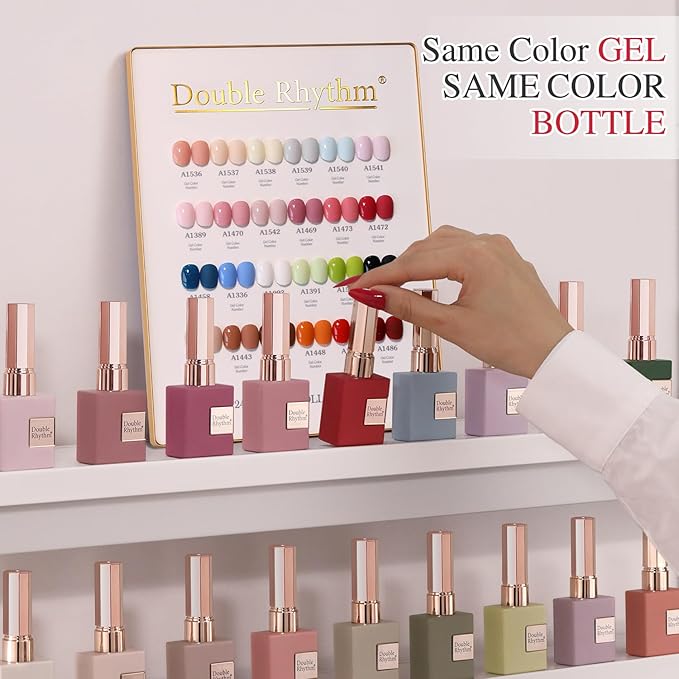 Double Rhythm 28Pcs 0.5Oz Gel Nail Polish Set Same Color Same Bottle Soak Off Gel Polish Kit Nail Art Manicure Salon DIY at Home for Women (White Pink Collection-T24-2)