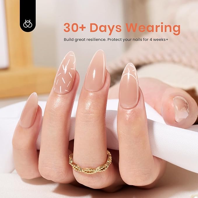 Beetles Builder Gel 7 in 1 Strengthener Gel Nail Polish Nude Color Jelly Beige for Nail Apex and Extension Cover Building Nail Salon DIY Manicure Design