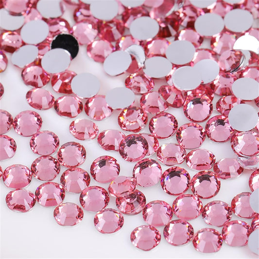 3000 Pieces SS12 3mm Flatback Rhinestones Clear Glass Round Gems Crystals for Nail Art DIY Crafts Clothes Shoes Bags （Pink）