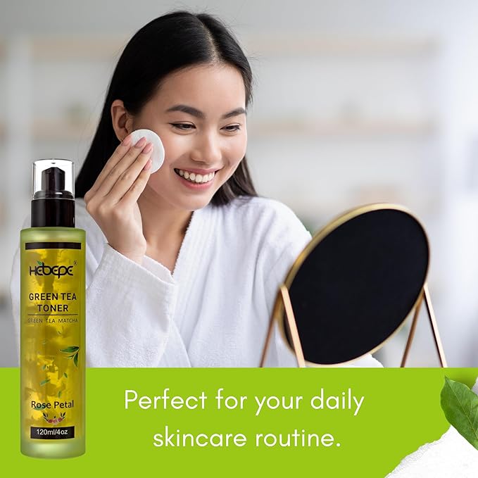 Green Tea Matcha Facial Toner with Rose Petal, Refreshing, and Soothing Face Toner, with Rose Oil, Aloe Vera,120ml