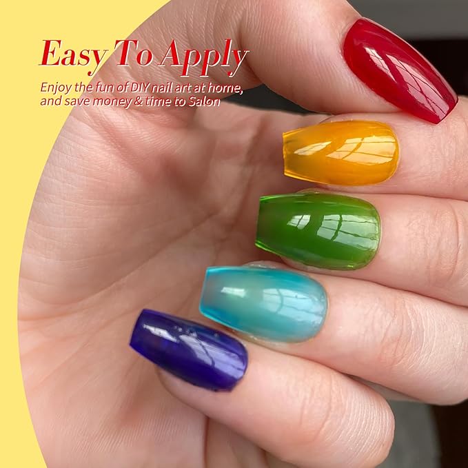 Born Pretty Neon Jelly Gel Nail Polish Glass Crystal Transparent Halloween Collection Soak Off Gel Nail Kit Minicure DIY Gifts 6PCS