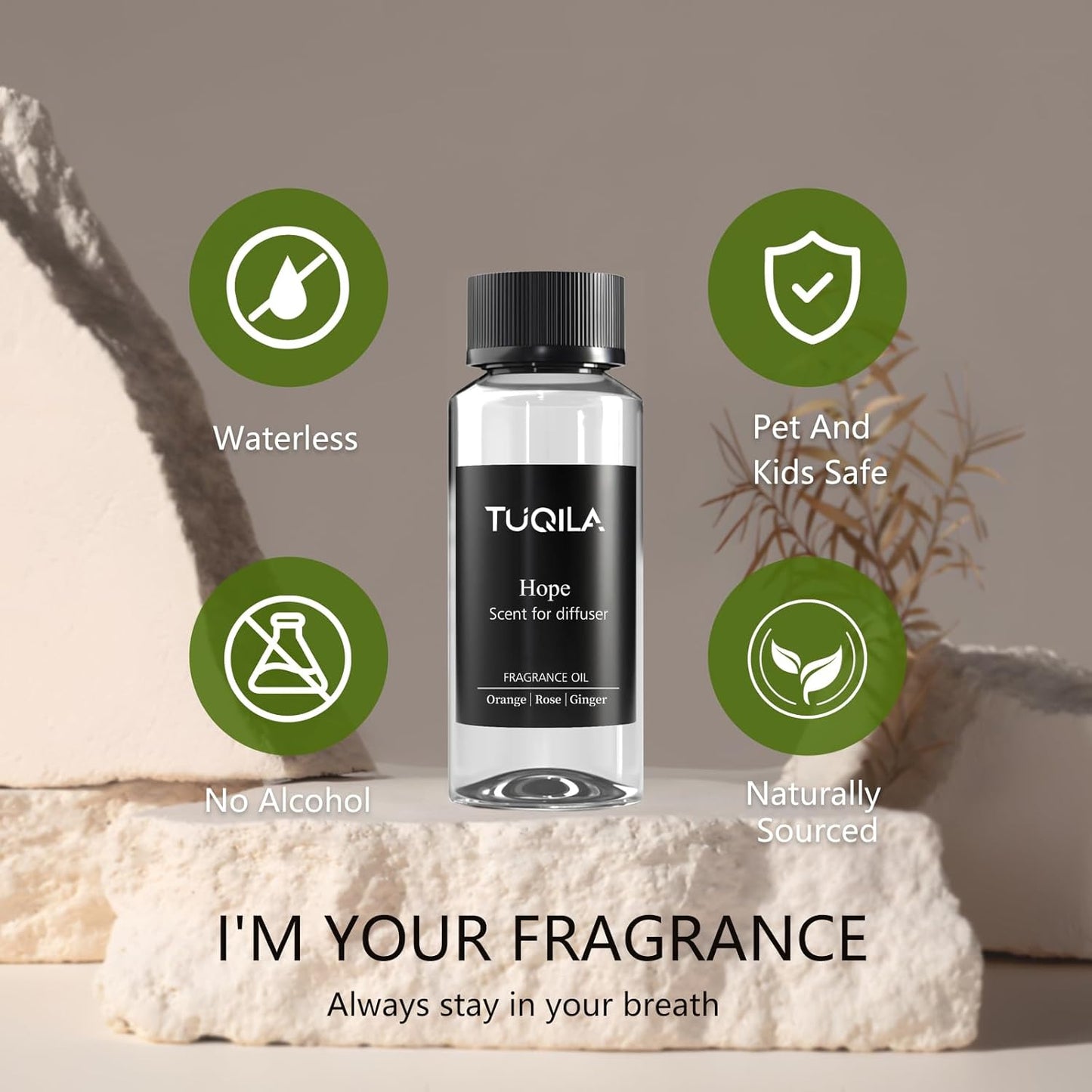 Hotel Diffuser Oil Hope - 120ML Luxury Essential Scent Oils for Cold Air & Waterless Diffusers, Long-Lasting Fragrance Oil for Home, Spa, Office - Premium Aroma Oil Refill, Hotel-Style Air Freshener