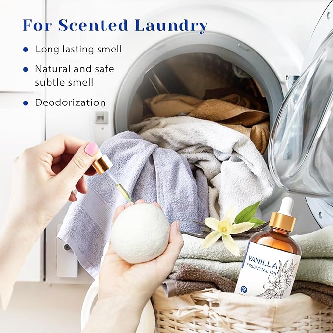 HIQILI Vanilla Essential Oil, Undiluted Natural Strong Fragrance Add in Skin Perfume, Unscented Lotion, Candle Soap Making Scent, Relax at Home with Diffuse Warm Sweet Aroma -100ML