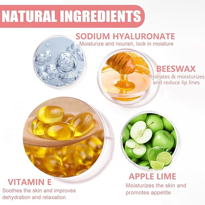 3 Pcs Bee Lip Balm Honey Pot,Honey Strawberry Lime Lip Mask,Lip Balm Moisturizing Lip Sleep Mask with Stick Hydrating & Prevention Dry and Cracked (Honey Strawberry Lime)