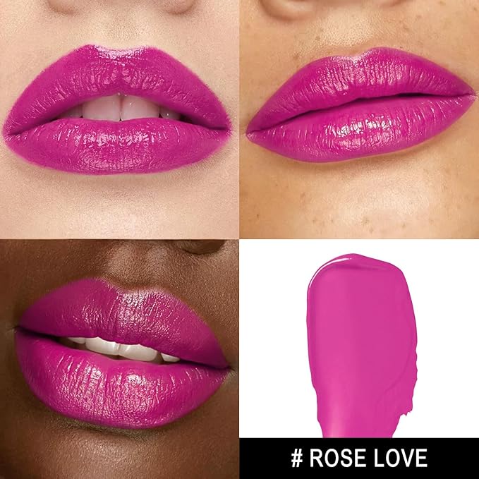 MAKI YIKA Moisture Purple Lipstick for Women Hydrate Lip Gloss for Dry Cracked Lips Weightless Glossy Lip Color Juicy Finish,MA068 Rose Love