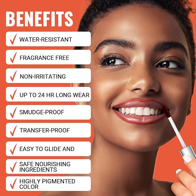 4pcs Lip Stain Peel Off - Lip Liner Stain Long Lasting Waterproof with Tweezer,2-in-1 Lip Liner Matte,Natural Finish,Non-Stick Cup,Stay On All Day,Perfect for Gift(Cocoa+Rose+Nude+Mauve)