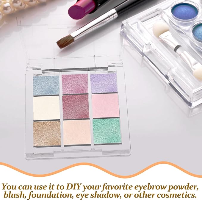 Healifty 2pcs Empty Lipstick Palette 9 Grids Diy Eyeshadow Powder Blush Lipstick Palette Empty Highlighters Container for Women