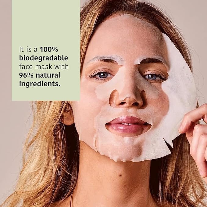 IROHA NATURE Comforting & Hydrating Tissue Face Mask with Aloe Vera | 15 Pieces | Aftersun Effect | 96% Natural Ingredients