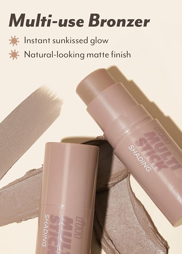I'm Meme Ash Brown Bronzer for Face - I'm Multi-stick | Effortless Sun-kissed Warmth for Daily Use, Easy Blending Matte Finish, Shading 002 Cool Bronzer, 0.23 Oz
