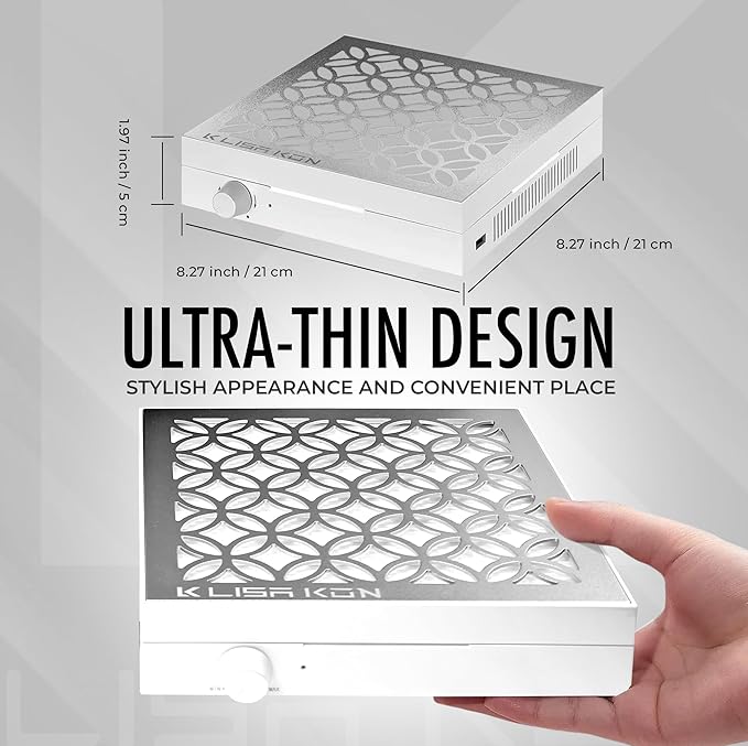 Nail Dust Collector with Reusable Filter, Professional Vacuum Fan Dust Extractor, Powerful & Quiet Nail Tech Dust Suction Machine for Acrylic Gel Nail Polishing, High-End Nail Salon