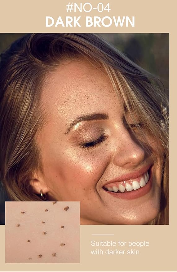 AKARY Freckle Pen Professional Lifelike Face Concealer Point Out Natural Waterproof Longlasting Soft Artificial Freckles Fine Makeup Freckle Pen Life Face Decoration (#04 Dark Brown)
