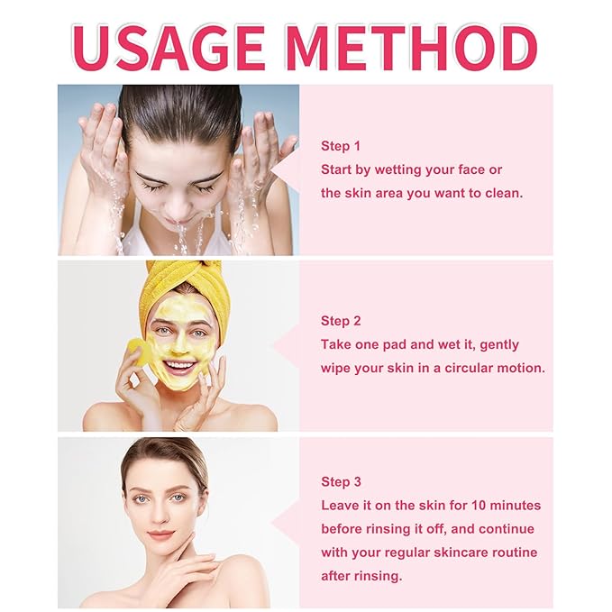 40 PCS Turmeric Kojic Acid Cleansing Pads,Turmeric and Kojic Acid Face Pads,Turmeric Kojic Acid Pads for Face