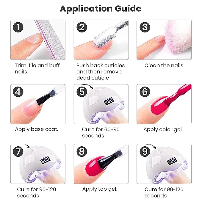 RARJSM Pink Gel Nail Polish Set 6 Pcs Pale Light Pink Neon Hot Pink Rose Glitter Fuchsia Sweet Cherry Colors Gel Polish Soak off 7.5ml UV LED Cured for Summer Home Salon Spring Nails