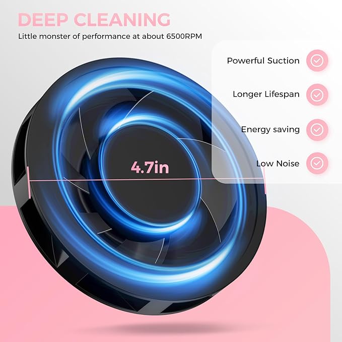 Professional Nail Dust Collector, 1600PA Portable Vacuum Fan Dust Collector with Disposable Filter Paper (30 Pcs) for Nail Polishing & Manicure Pedicure, Low Noise, Nail Salon & Home - Pink