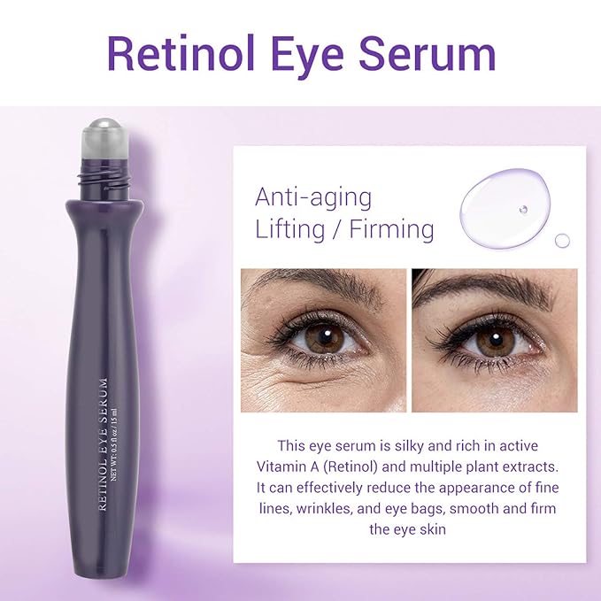 RollOn Eye Serum, Moisturizing Eye Serum AntiWrinkle Skin Lifting Firming Eye Serum for Anti Aging Skin Care with Dark Circles (01)