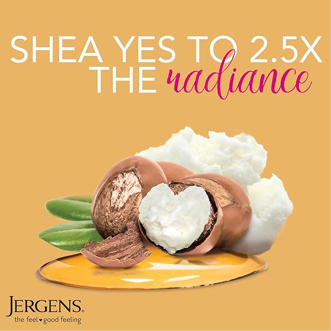 Jergens Shea Butter Hand and Body Lotion, Deep Conditioning Moisturizer, 3X More Radiant Skin, with Pure Shea Butter, Dermatologist Tested, 26.5 Oz