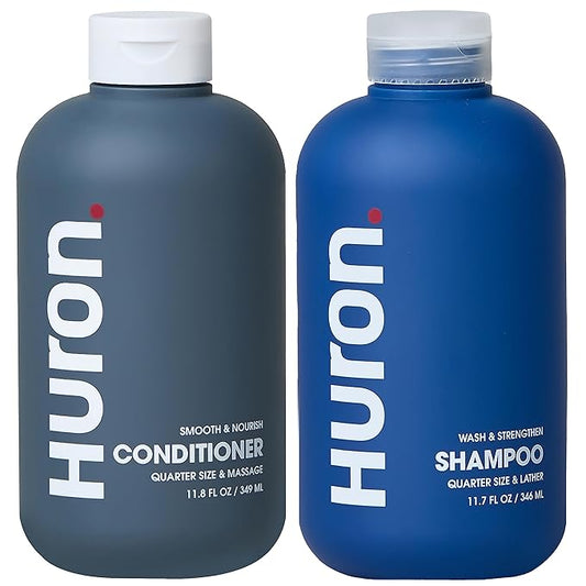 Huron Hair Duo | Nourishing Shampoo & Conditioner Set for Men | Cleanse, Strengthen & Hydrate | Sulfate-Free, Paraben-Free, Vegan | Designed for Daily Use on All Hair Types (2 Pack)