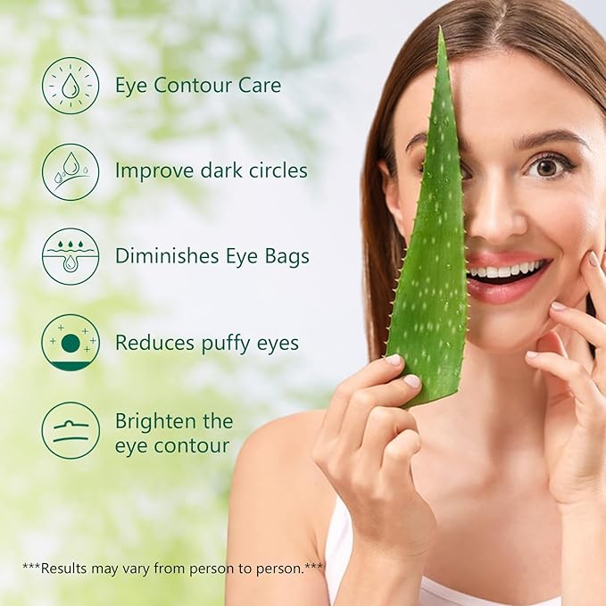 Aloe Vera Eye Serum Dark Circles Under Eye Treatment for Women to Reduce Appearance of Puffy Eyes Eye Bags Fine Lines and Wrinkles for All Skin Types, Beauty Skin Care Gift