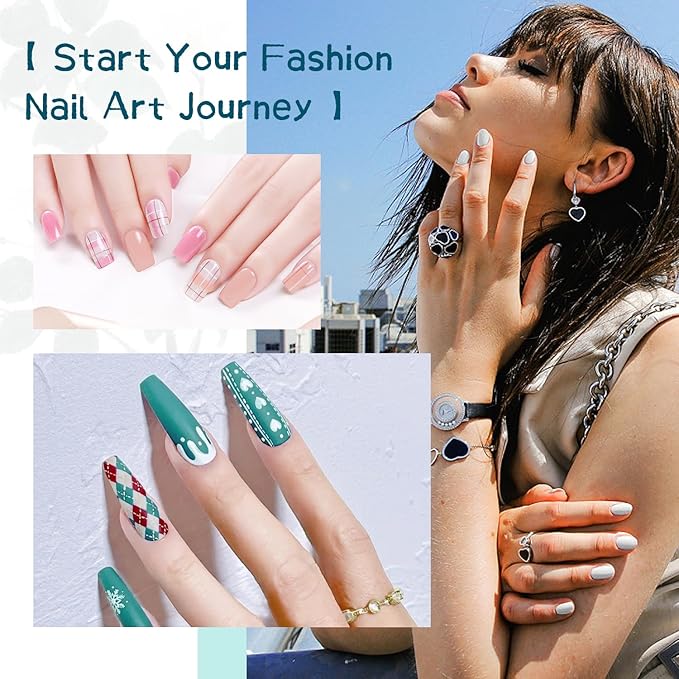 JODSONE 23 PCS Gel Nail Polish Kit with U V Light Popular Color with Durable Base Coat Matte Glossy Top Coat