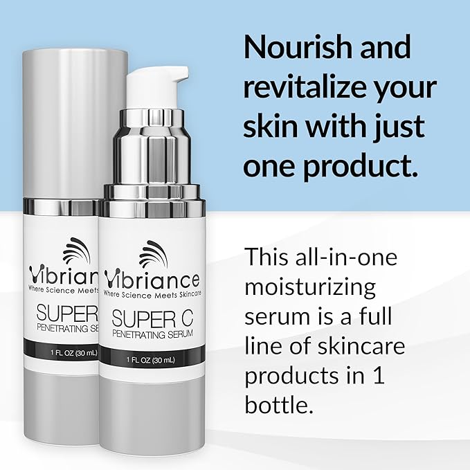 Vibriance Super C Serum for Mature Skin - All-in-One Vitamin Formula Hydrates, Firms, Lifts, Smooths, Targets Age Spots, Wrinkles, 1 fl oz - Pack of 3