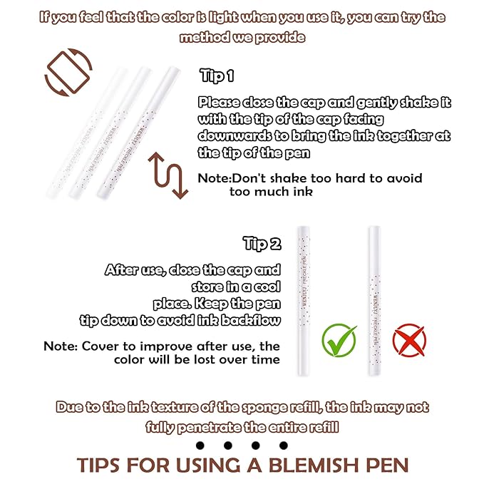 4 Colors Freckle Pen,Waterproof Freckle Makeup Pen,Lightweight Long Lasting Quick Dry Dot Spot Makeup Pen - Light Brown,Natural Coffee,Chestnut,Dark Brown