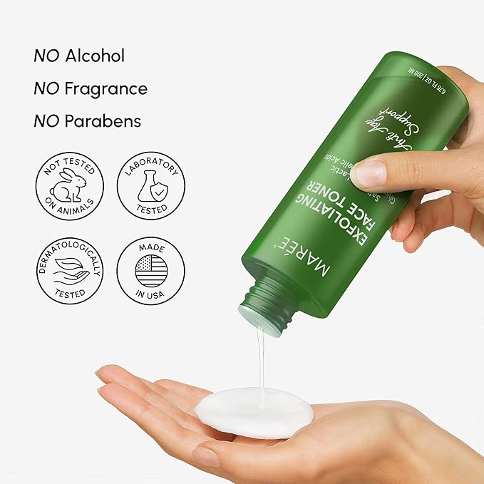 MAREE Exfoliating Toner with Salicylic Acid – AHA BHA Exfoliant & Face Exfoliator Pore Cleaner – BHA Liquid Exfoliant – Sebum Dead Skin Care Remover for Face – Exfoliante Para la Cara Acido Salicilico