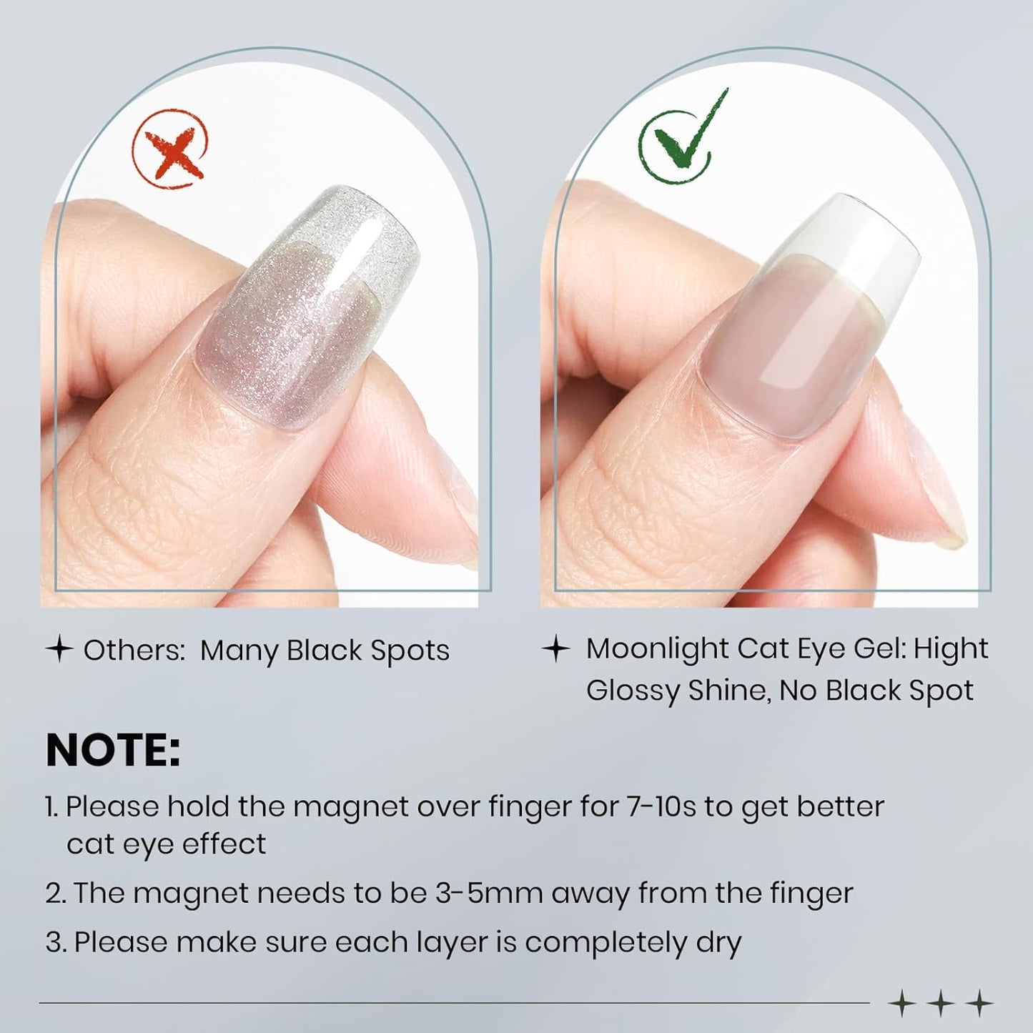 Moonlight Cat Eye Gel Nail Polish 10ml Silk Magnetic Nail Polish Glass Cateye Gel Polish with Magnetic Stick Soak Off UV LED Nail Lamp Nail Art Manicure Salon Home DIY 001, Gray