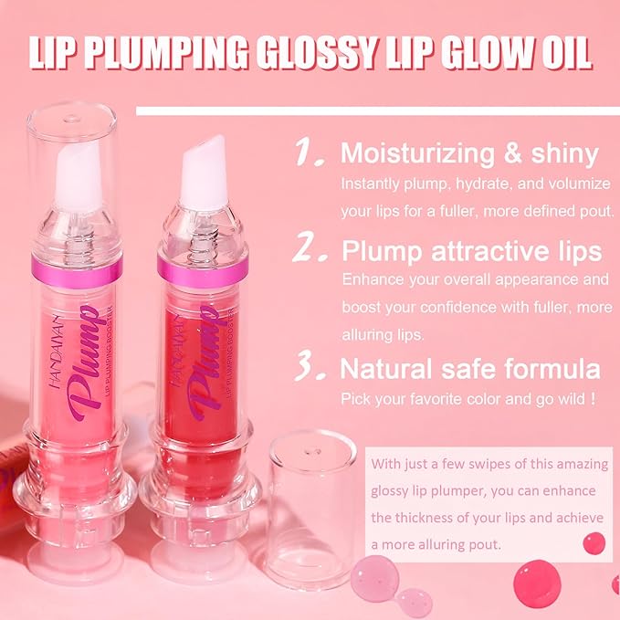 Glossy Finish Lip Glow Oil,Lip Plumping Booster Plump,Hydrating, Volumizes & High-Shine Lip Plumping Mirror Lip Glaze Lip Makeup,Lip Enhancer for Fuller, Lip Mask, Hydrating& Reduce Fine Lines (003#)