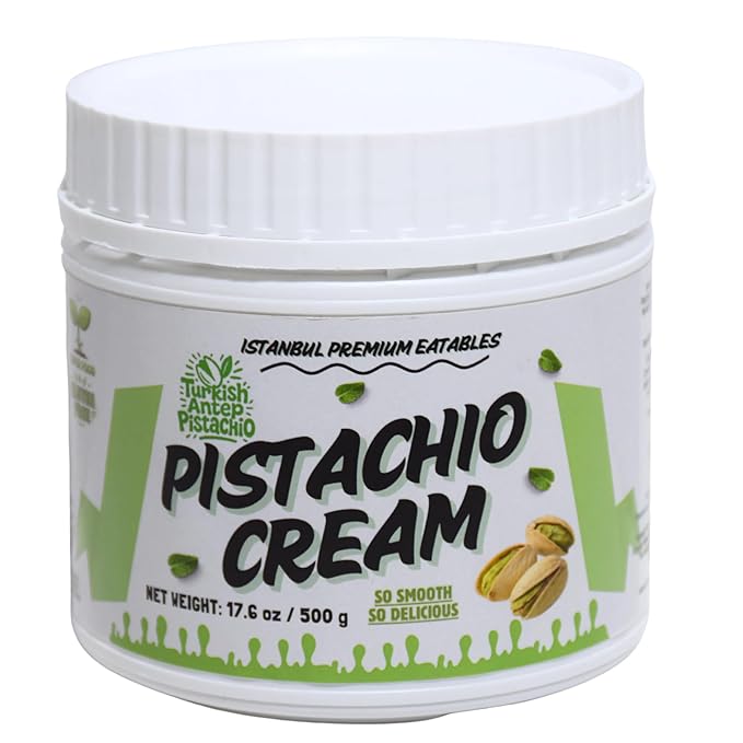 Istanbul Premium Pistachio Cream, Pistachios for Dubai Chocolate Bar, Cream for Dessert, Kataifi & Knafeh, Crema de Pistacho, Non-GMO,1.1 LB (500gr)